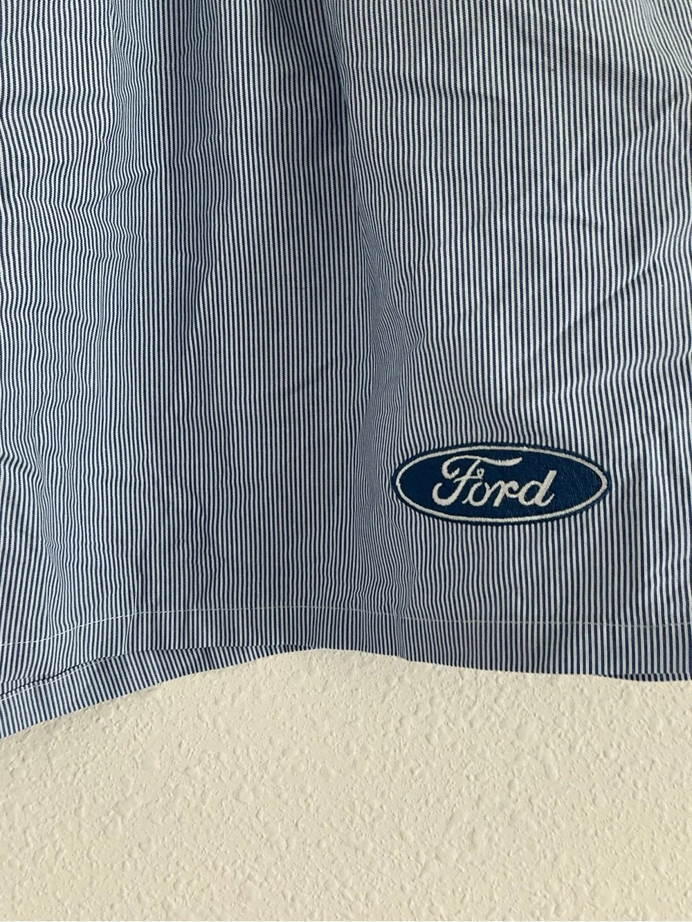 Ford Blue Pinstripe Men's Boxers with Logo